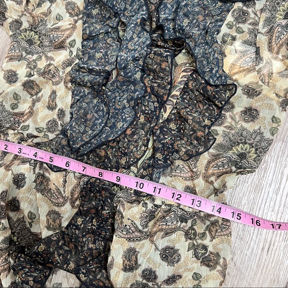Anthropologie Let Me Be Sheer Femme Maxi Boho Ruffle Hi-Low Tops Size S NWT - Picture 15 of 16
